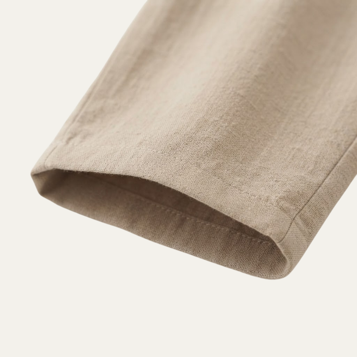 Pantalón de lino y algodón de corte recto