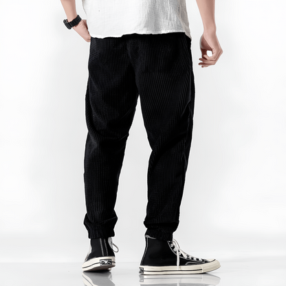 Pantalón de algodón y poliéster de corte holgado