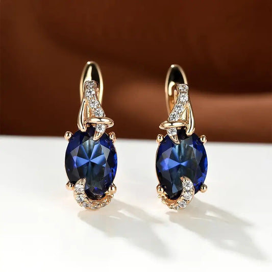 Pendientes con Piedra Oval y Circonitas