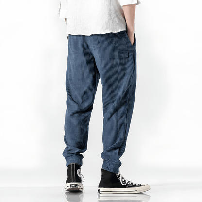 Pantalón de algodón y poliéster de corte holgado