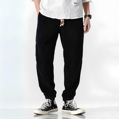 Pantalón de algodón y poliéster de corte holgado