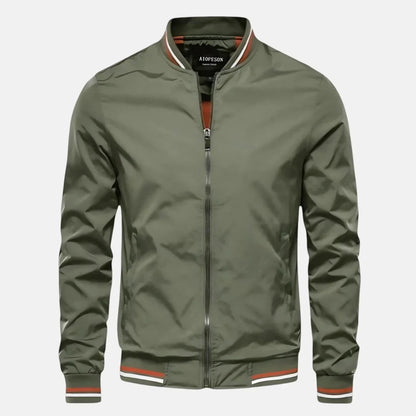 Chaqueta bomber de poliéster con cremallera y cuello béisbol