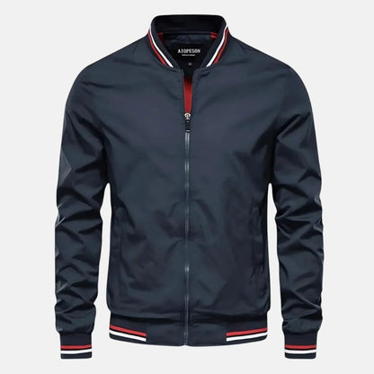Chaqueta bomber de poliéster con cremallera y cuello béisbol