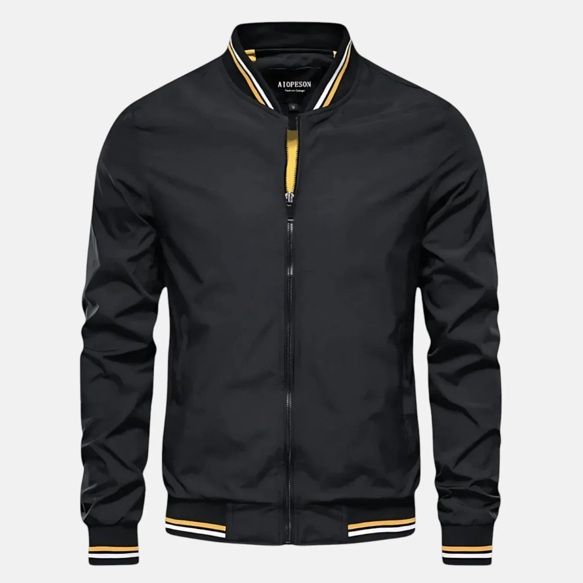 Chaqueta bomber de poliéster con cremallera y cuello béisbol