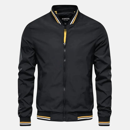 Chaqueta bomber de poliéster con cremallera y cuello béisbol