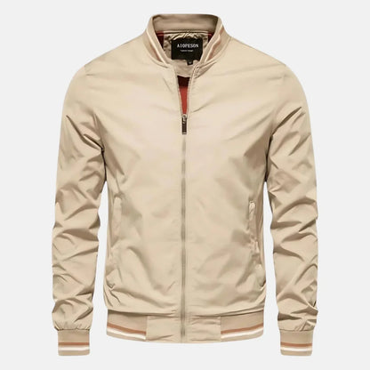 Chaqueta bomber de poliéster con cremallera y cuello béisbol