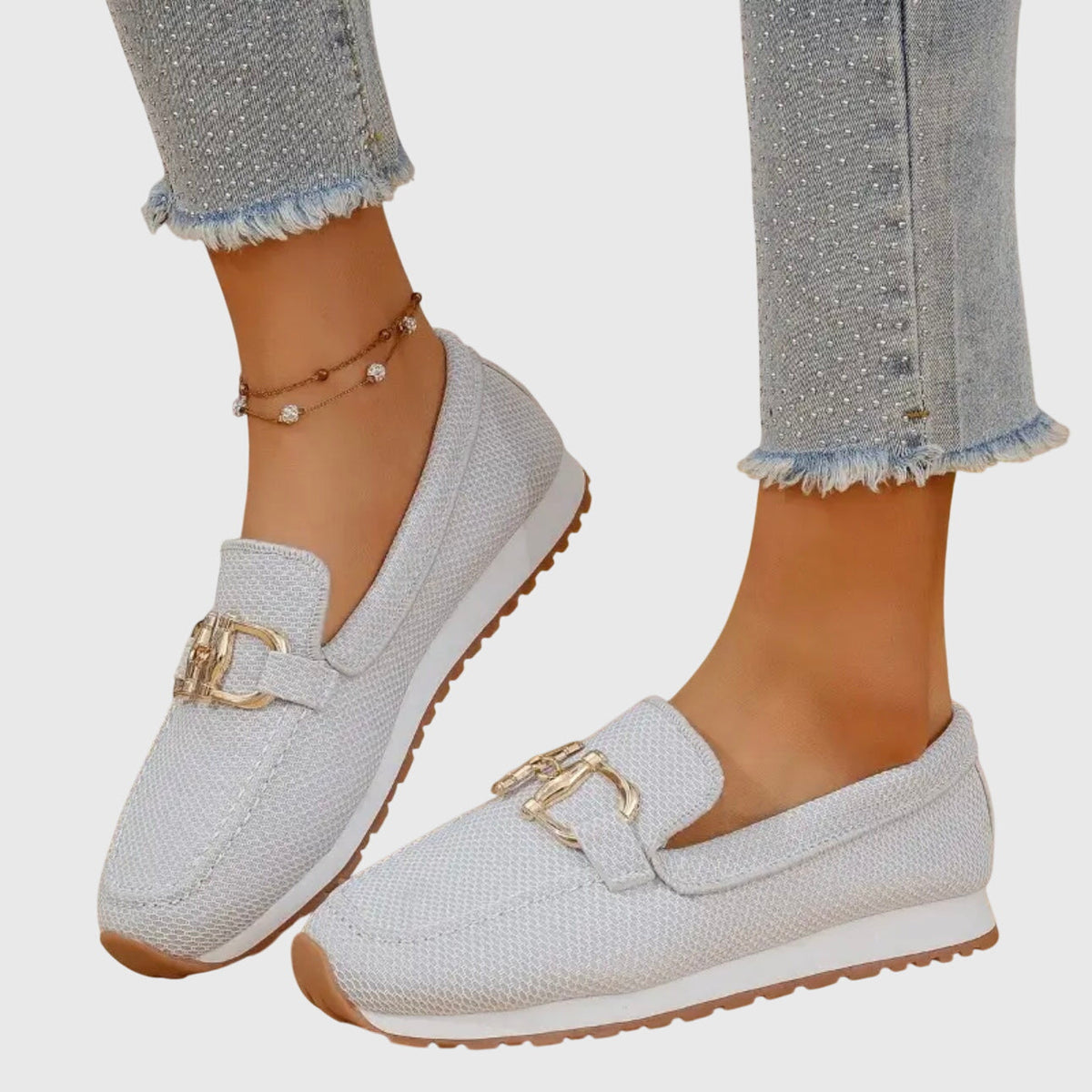 Mocasines de lona con diseño patchwork