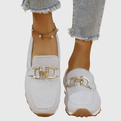 Mocasines de lona con diseño patchwork