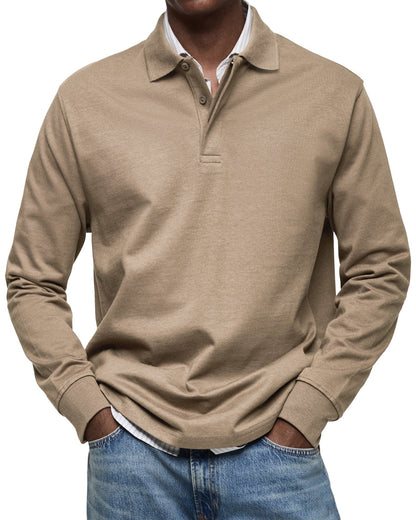 Polo de manga larga con cuello de solapa