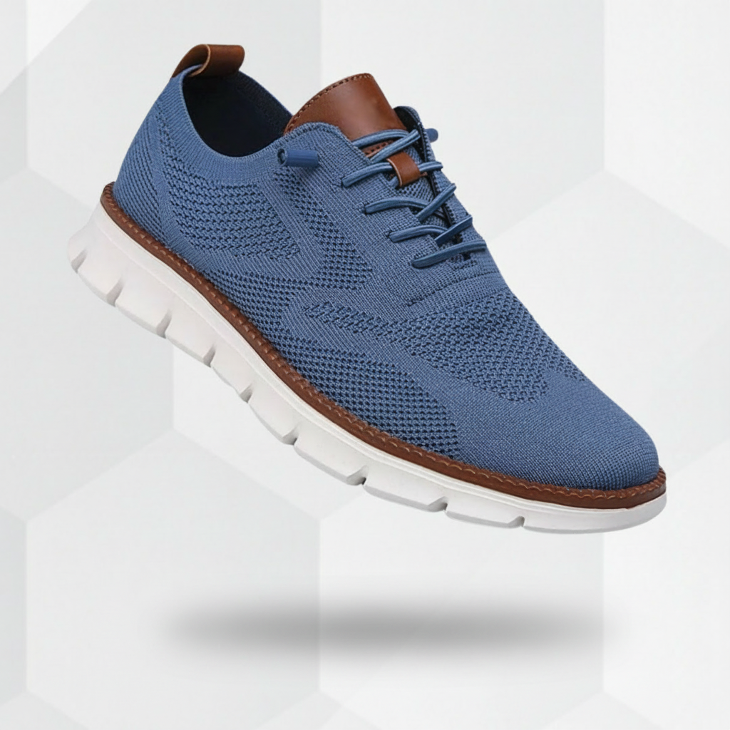 Zapatillas Oxford de malla transpirable con ribete de piel