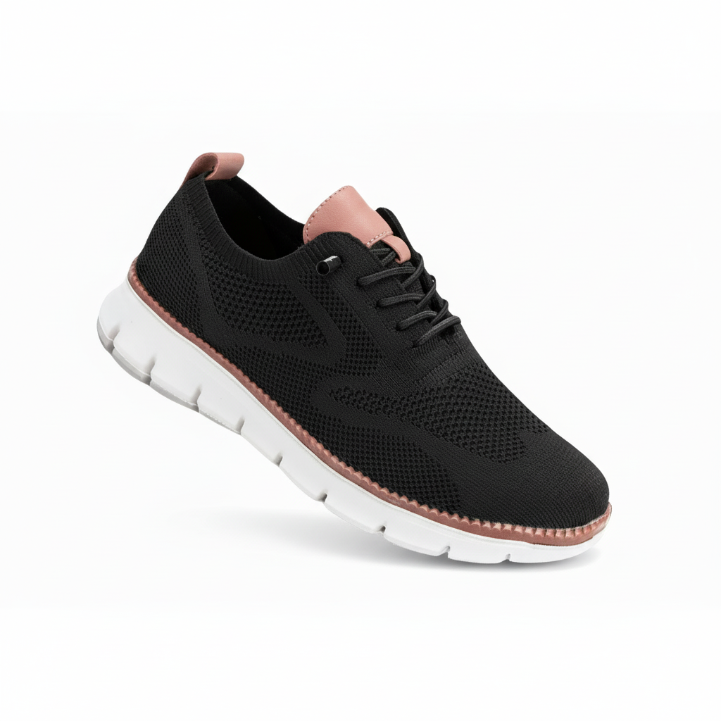 Zapatillas Oxford de malla transpirable con ribete de piel