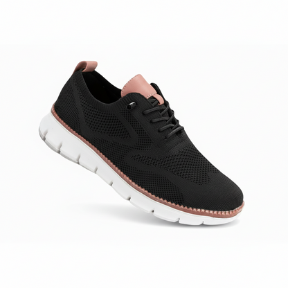 Zapatillas Oxford de malla transpirable con ribete de piel