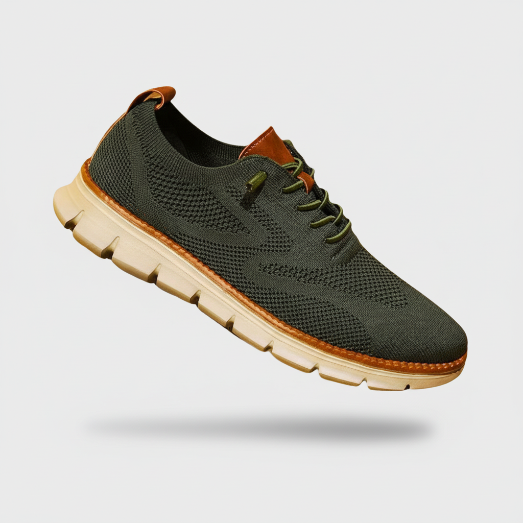 Zapatillas Oxford de malla transpirable con ribete de piel