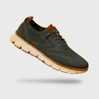Zapatillas Oxford de malla transpirable con ribete de piel