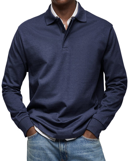 Polo de manga larga con cuello de solapa