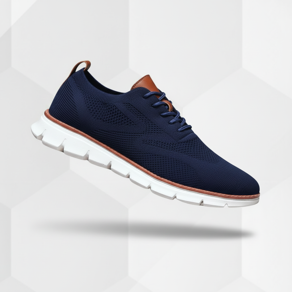 Zapatillas Oxford de malla transpirable con ribete de piel