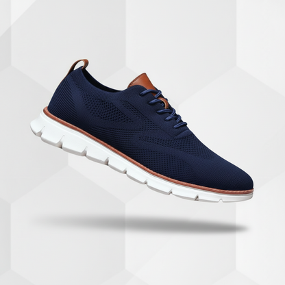 Zapatillas Oxford de malla transpirable con ribete de piel