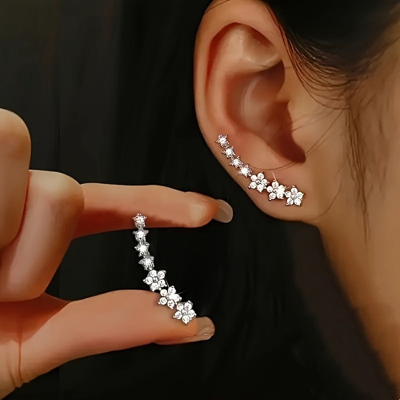 Pendientes de Flores con Circonitas