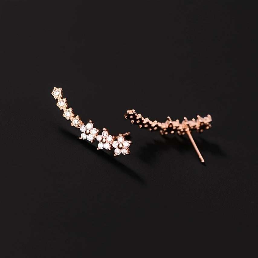Pendientes de Flores con Circonitas