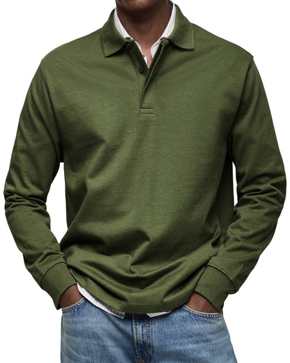 Polo de manga larga con cuello de solapa