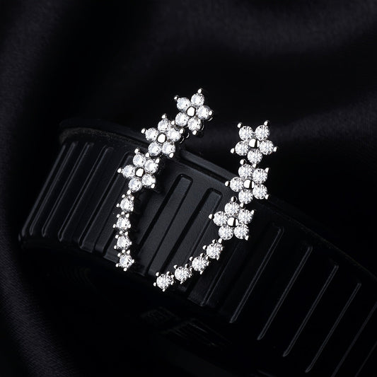 Pendientes de Flores con Circonitas