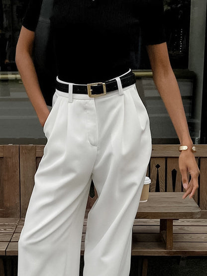 Pantalón de pierna ancha con cintura elástica