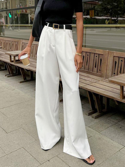 Pantalón de pierna ancha con cintura elástica