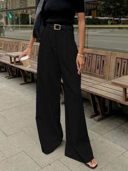 Pantalón de pierna ancha con cintura elástica