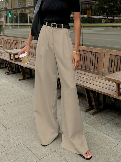 Pantalón de pierna ancha con cintura elástica