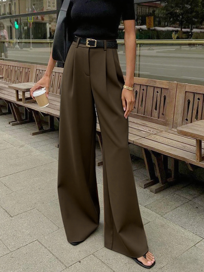 Pantalón de pierna ancha con cintura elástica