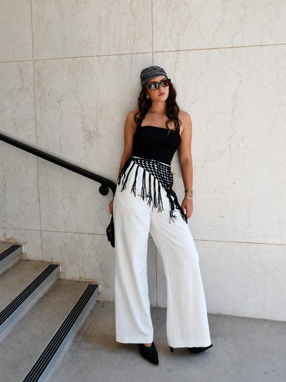 Pantalón de pierna ancha con cintura elástica