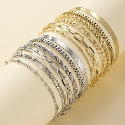 Set de 5 Pulseras de Cadena