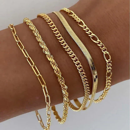 Set de 5 Pulseras de Cadena