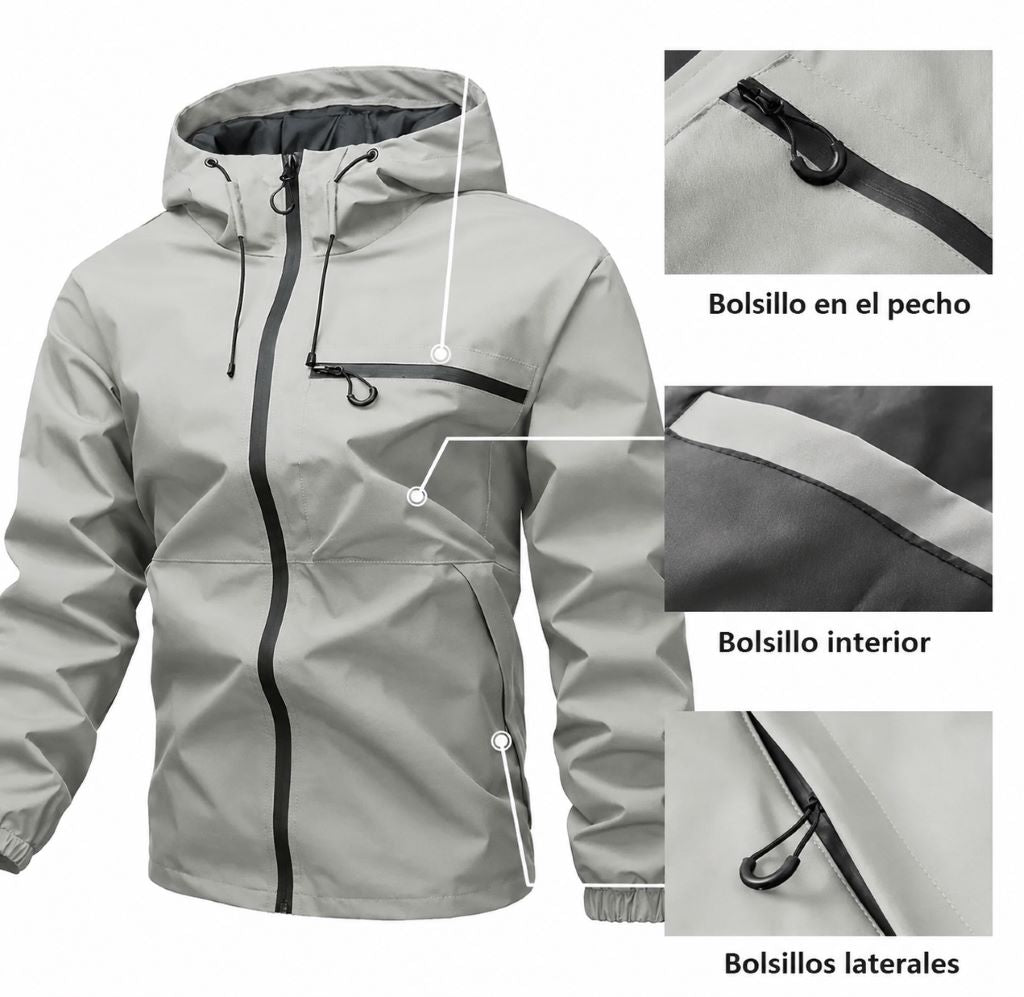 Chaqueta Cortavientos Impermeable 3 en 1
