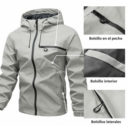 Chaqueta Cortavientos Impermeable 3 en 1