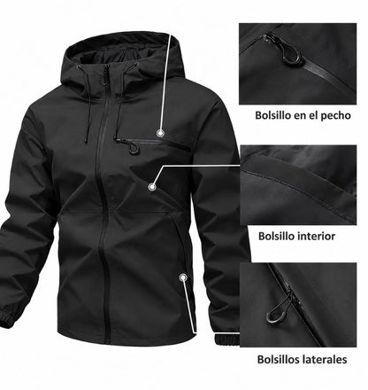 Chaqueta Cortavientos Impermeable 3 en 1