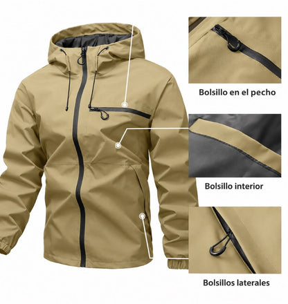 Chaqueta Cortavientos Impermeable 3 en 1