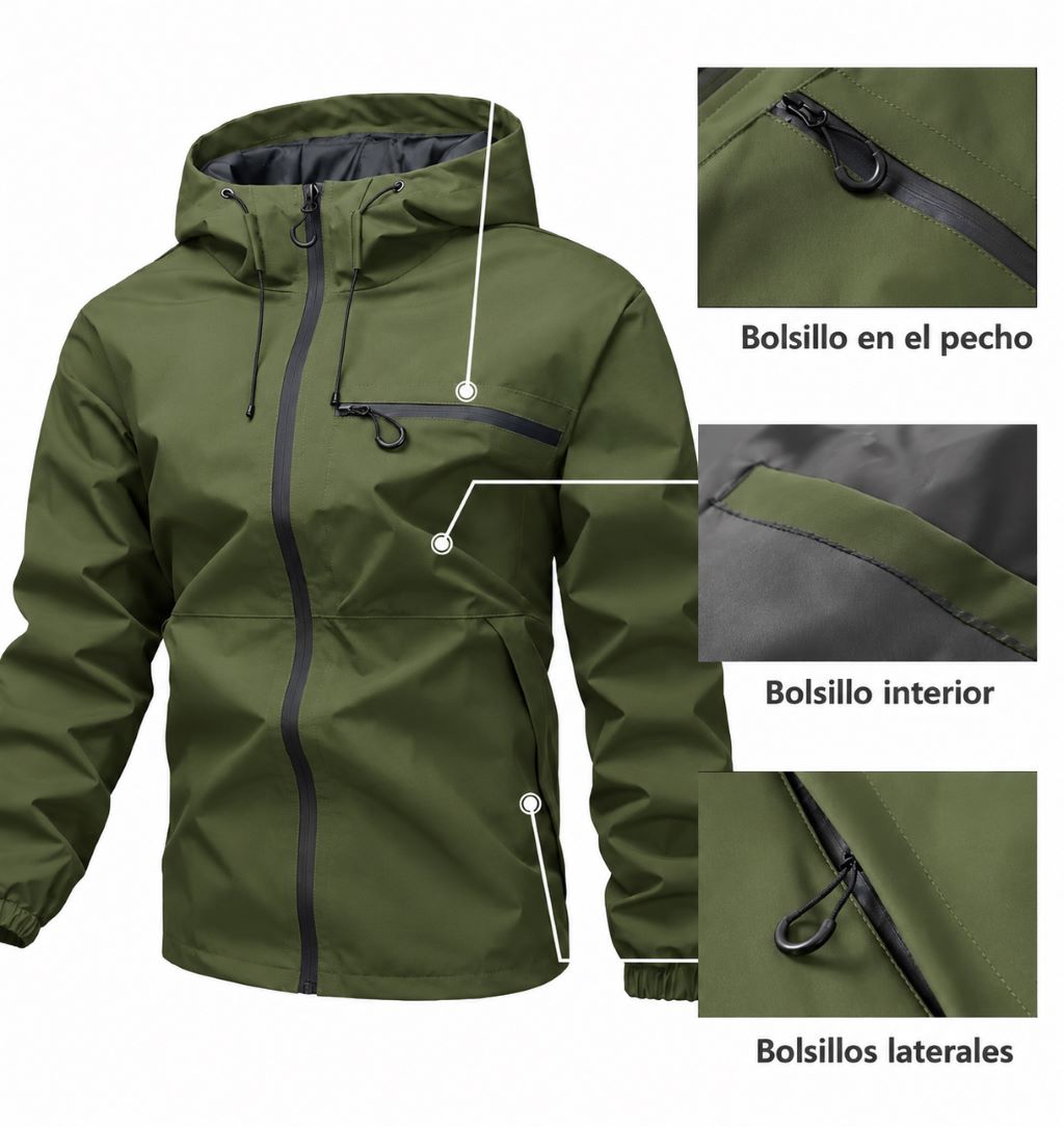 Chaqueta Cortavientos Impermeable 3 en 1