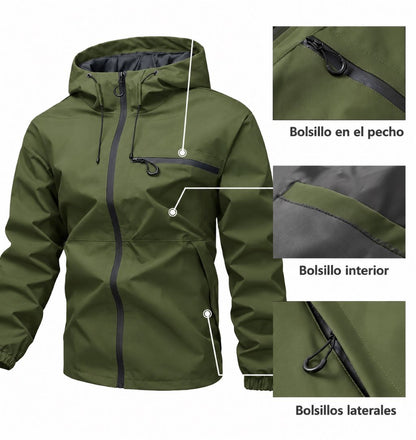 Chaqueta Cortavientos Impermeable 3 en 1