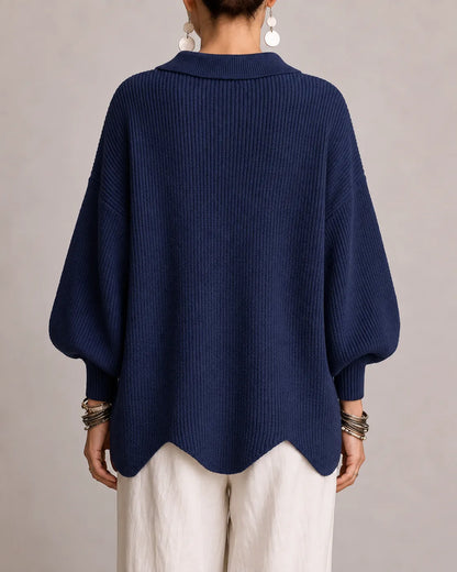 Amelia | Cárdigan de Punto Oversize con Botones Dorados