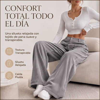 Pantalón Ancho de Pana con Corte Relajado