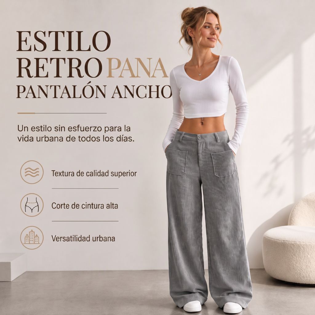Pantalón Ancho de Pana con Corte Relajado