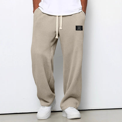 Pantalón de punto de pierna ancha con cintura ajustable