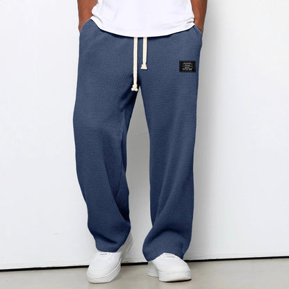 Pantalón de punto de pierna ancha con cintura ajustable
