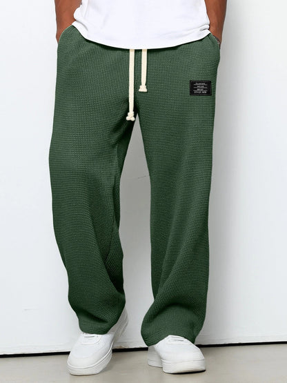 Pantalón de punto de pierna ancha con cintura ajustable