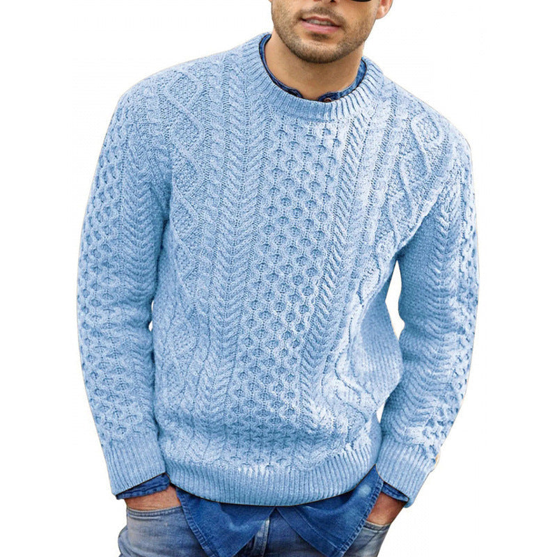 Jersey de punto trenzado y cuello redondo