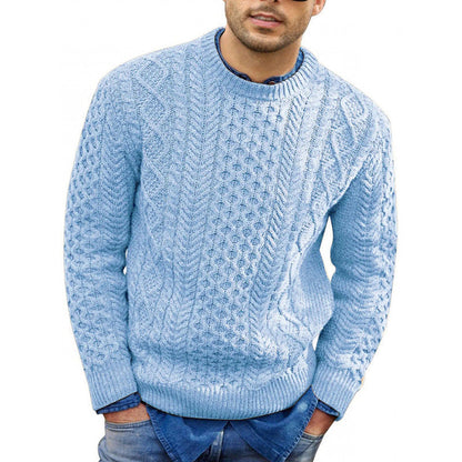 Jersey de punto trenzado y cuello redondo