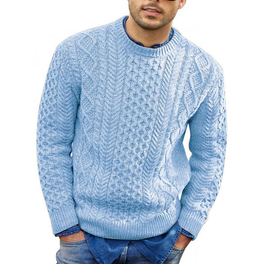 Jersey de punto trenzado y cuello redondo