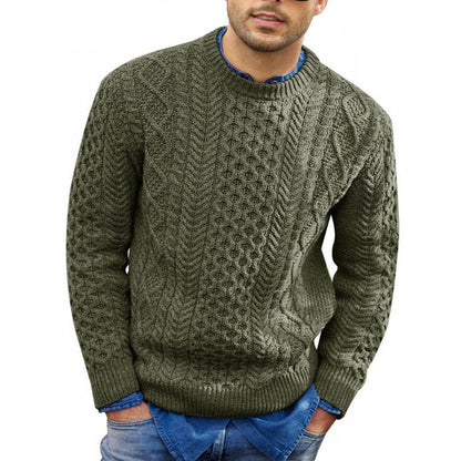 Jersey de punto trenzado y cuello redondo