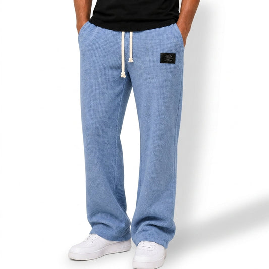 Pantalón de punto de pierna ancha con cintura ajustable